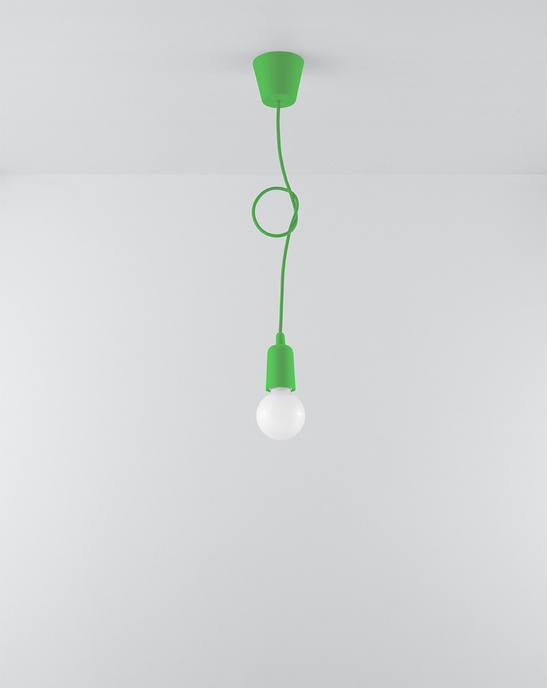 DIEGO 1 grön pendellampa + 1x LED-lampa E27 4000K Cold 7,5W 650lm