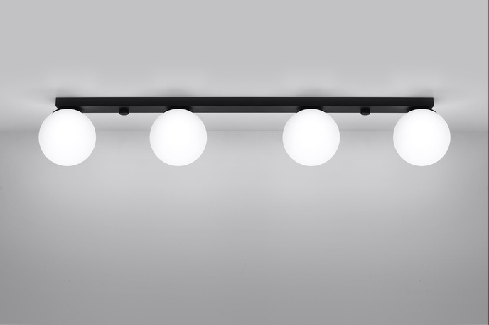 Plafond YOLI 4 svart + 4x LED-lampa G9 4000K kall 4,5W 460lm