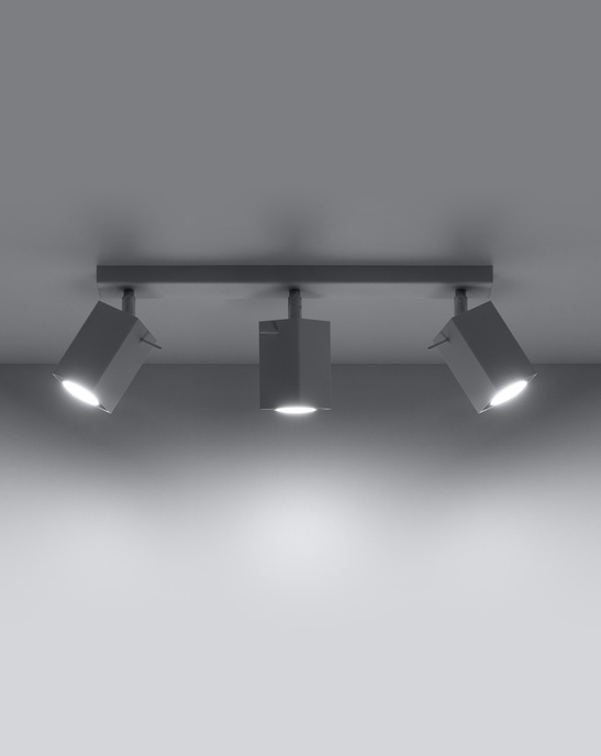 Plafond MERIDA 3 vit + 3x LED-lampa GU-10 4000K Kall 7W 630lm