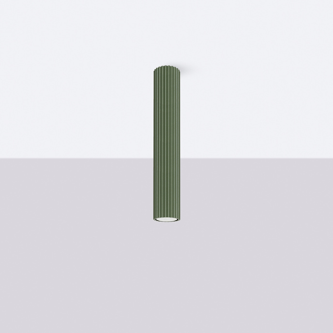 Plafond KARBON 40 olivgrön + 1x LED-lampa GU-10 3000K varm 7W 510lm