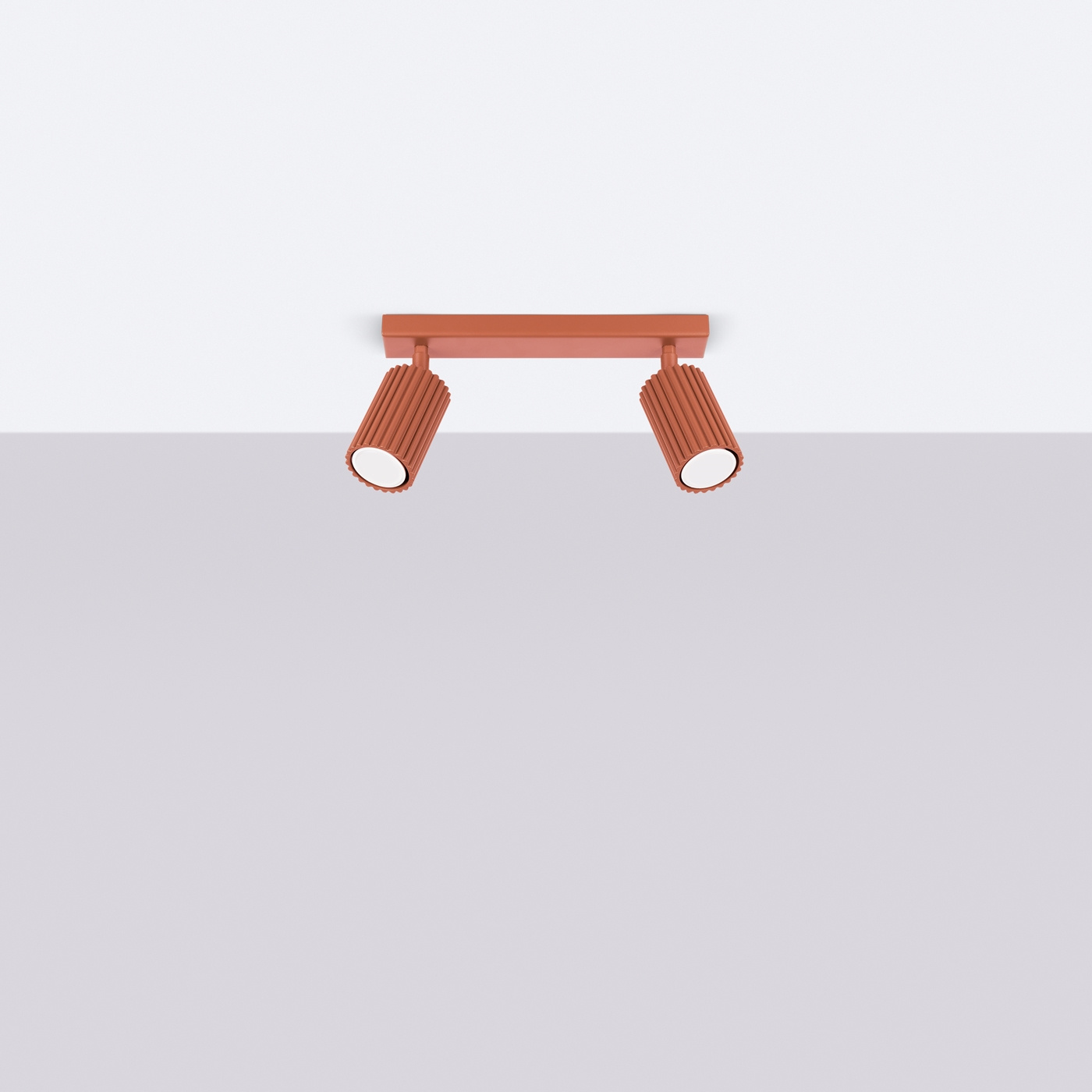 Plafond KARBON 2 ockraröd + 2x LED-lampa GU-10 3000K varm 7W 510lm