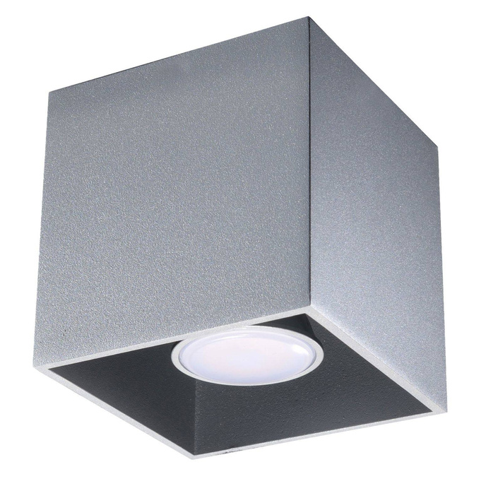 Plafond QUAD 1 grå + 1x LED-lampa GU-10 3000K varm 7W 620lm