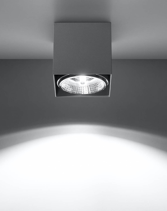 Plafond BLAKE grå + 1x LED-lampa GU10 AR111 3000K varm 12W 800lm