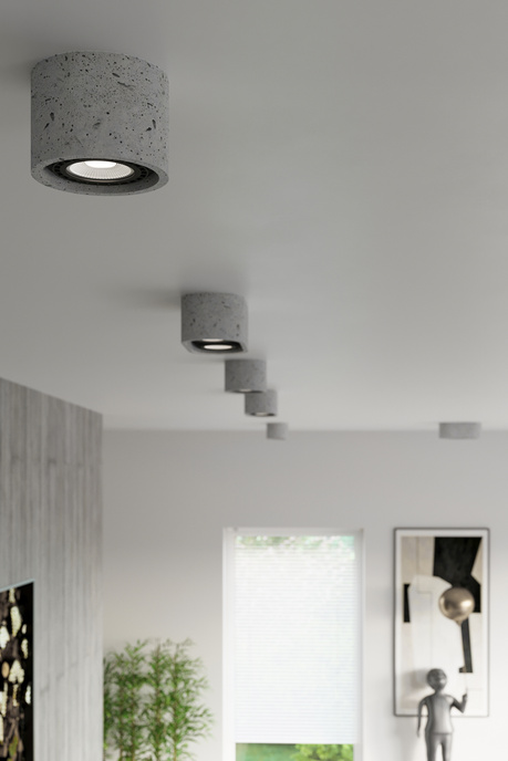 Plafond BASIC 1 betong + 1x LED-lampa GU10 AR111 3000K varm 12W 800lm