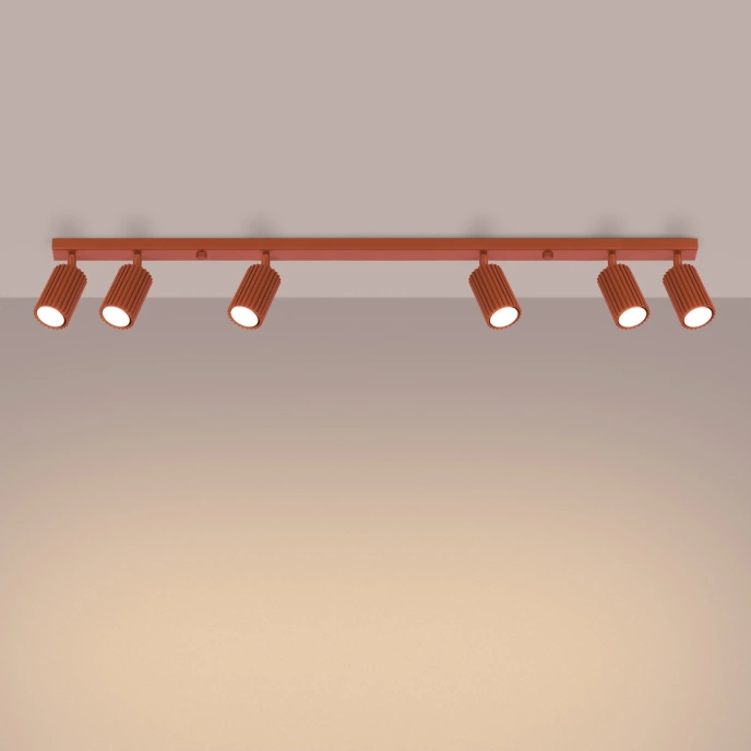 Taklampa KARBON 6L röd ockra