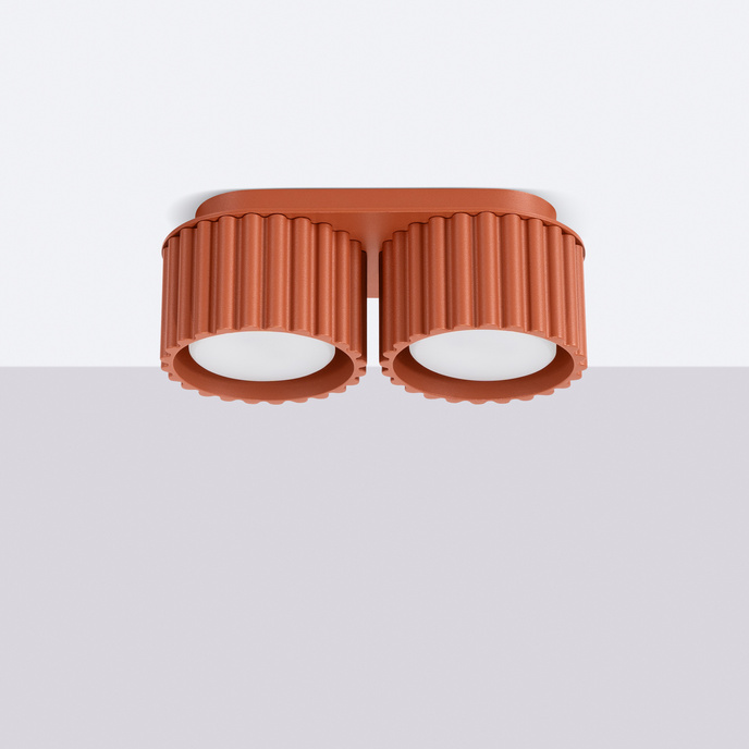 Taklampa AURA 2 röd ochra Gx53