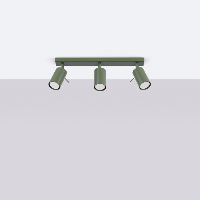 Plafond RING 3L olivgrön + 3x LED-lampa GU-10 4000K Kall 7W 530lm