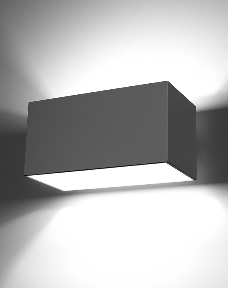 Vägglampa QUAD MAXI grå + 2x LED-lampa G9 3000K varm 4,5W 510lm