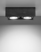 Plafond QUATRO 2 betong + 2x LED-lampa GU10 AR111 3000K varm 12W 800lm