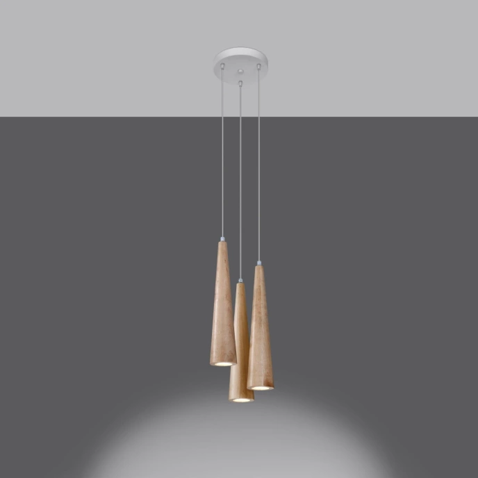 Pendel lampa SULA 3P naturträ