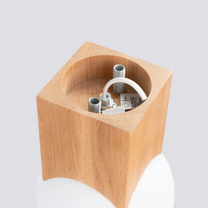 Taklampa SOLIS naturträ