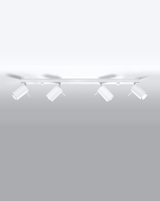 Plafond RING 4L vit + 4x LED-lampa GU-10 4000K kall 7W 630lm