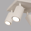 Plafond KARBON 4 beige + 4x LED-lampa GU-10 4000K Kall 7W 530lm