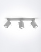 Plafond MERIDA 3 grå + 3x LED-lampa GU-10 4000K Kall 7W 630lm