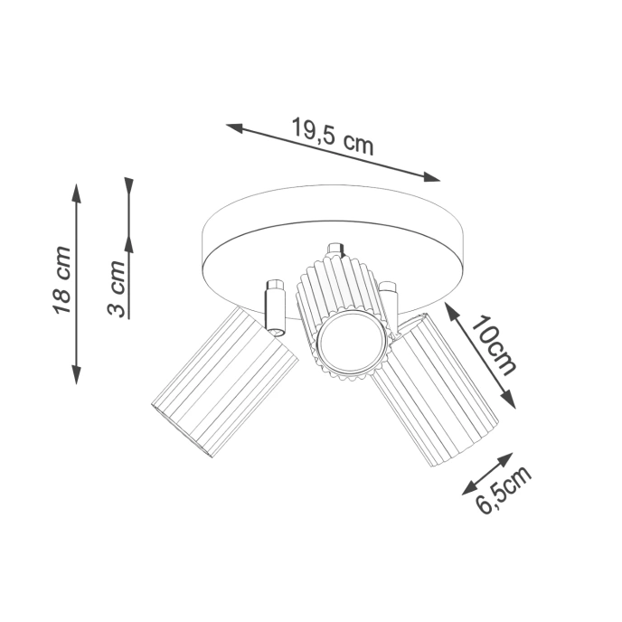 Plafond KARBON 3P vit