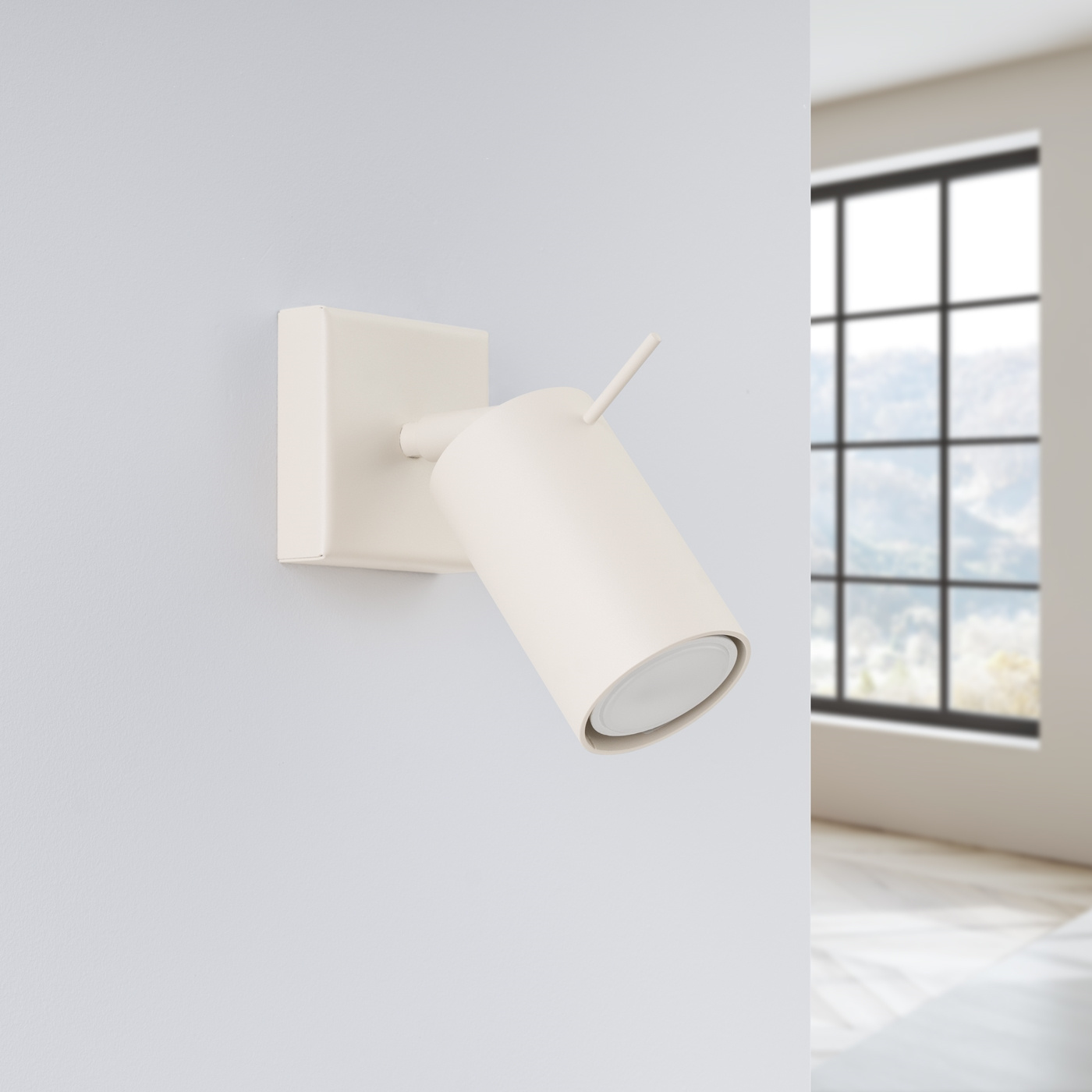 Vägglampa RING beige + 1x LED-glödlampa GU-10 4000K Cold 7W 530lm