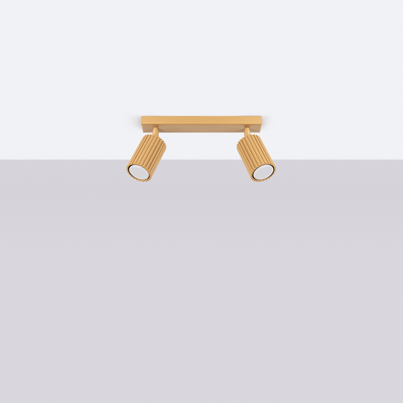 Plafond KARBON 2 guld + 2x LED-lampa GU-10 3000K varm 7W 510lm