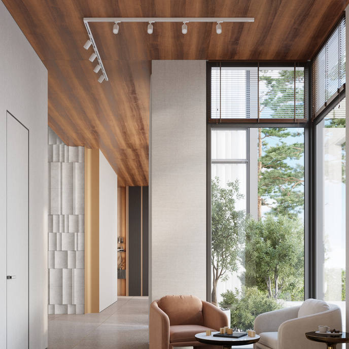 Taklampa, 4 spotlights, 3-fas strömskenesystem, RING