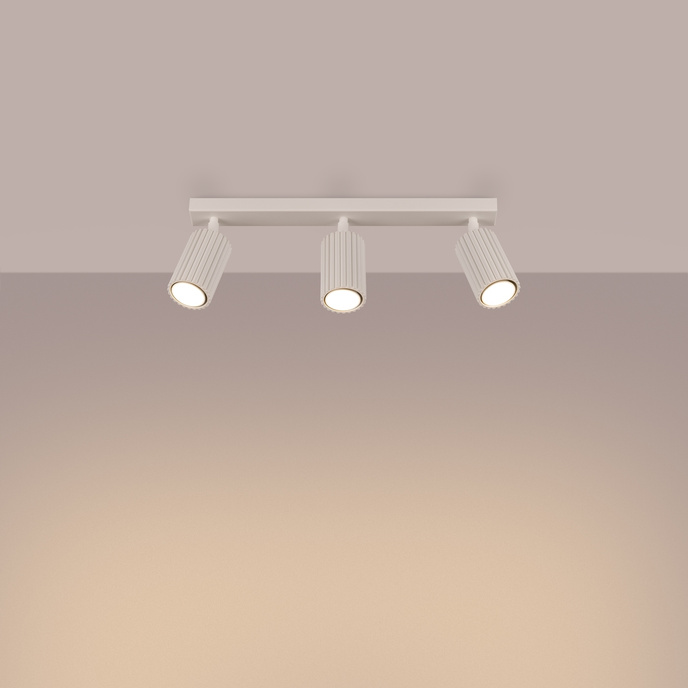 Plafond KARBON 3L beige + 3x LED-lampa GU-10 4000K Kall 7W 530lm