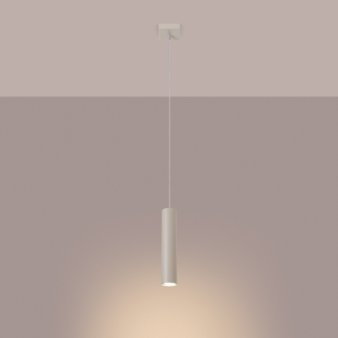 LED-pendellampa LAGOS 1 beige + 1x LED-lampa GU-10 3000K varm 7W 510lm