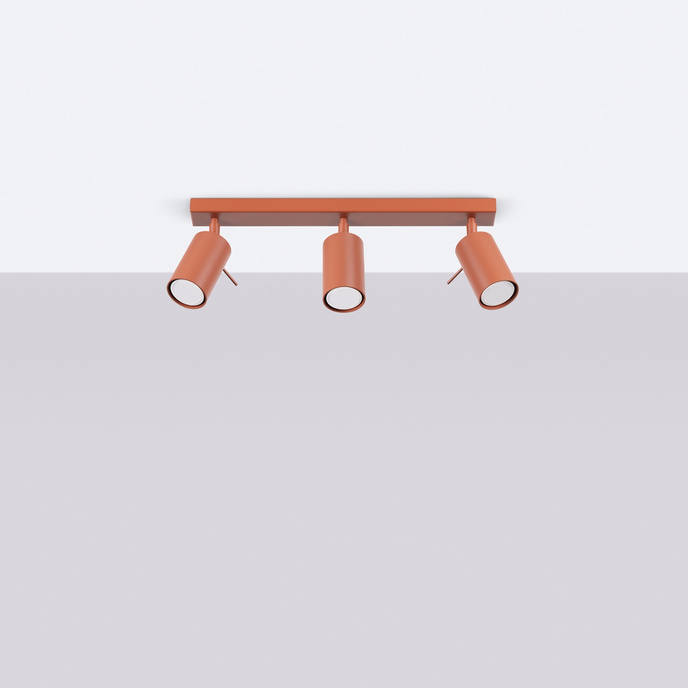 Plafond RING 3L ockraröd + 3x LED-lampa GU-10 3000K varm 7W 510lm