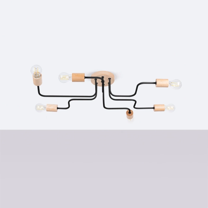 Ljuskrona TIMBO 6 svart