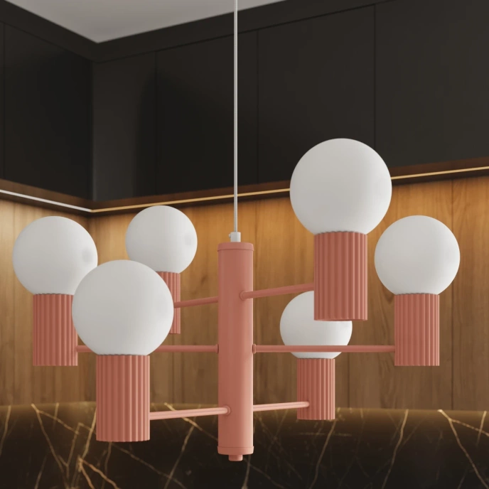 Ljuskrona HALO 6 persika