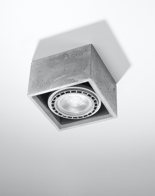 Plafond QUATRO 1 betong + 1x LED-lampa GU10 AR111 4000K COLD 12W 850lm