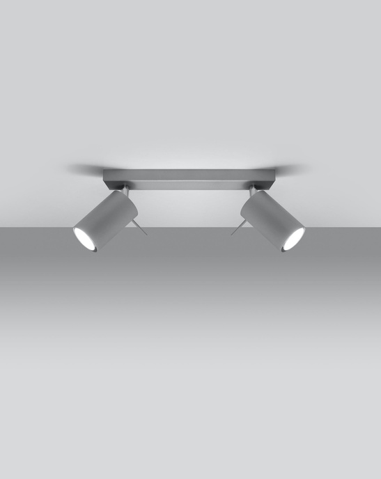 Plafond RING 2 grå + 2x LED-lampa GU-10 4000K Kall 7W 630lm