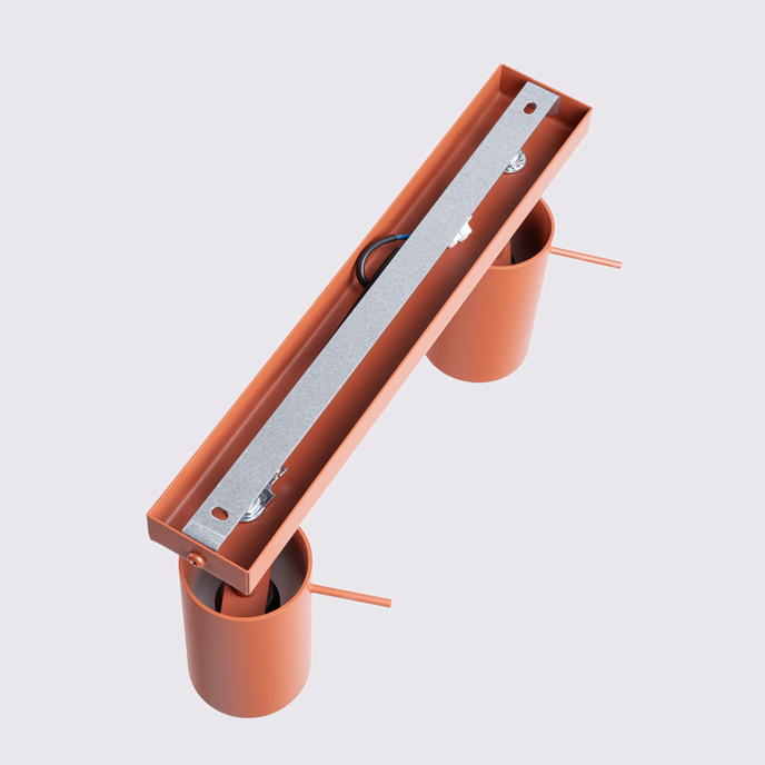 Plafond RING 2 ockraröd + 2x LED-lampa GU-10 3000K varm 7W 510lm