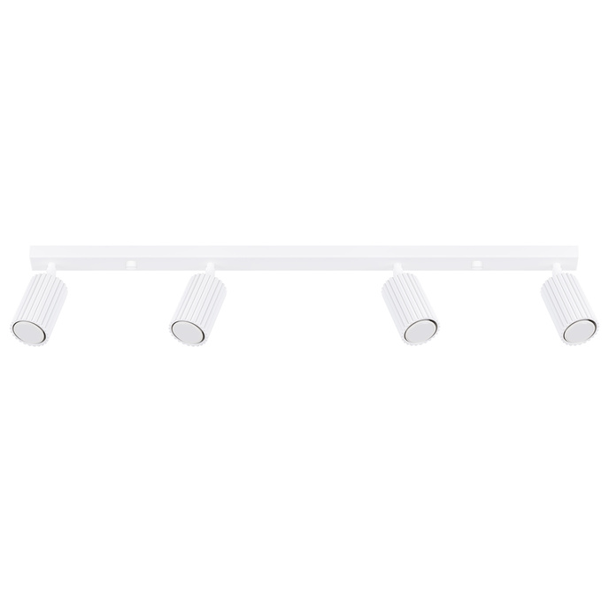 Plafond KARBON 4L vit + 4x LED-lampa GU-10 4000K kall 7W 530lm