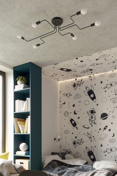 Vägglampa VECTOR svart + 1X LED-lampa E27 3000K 7W 760lm