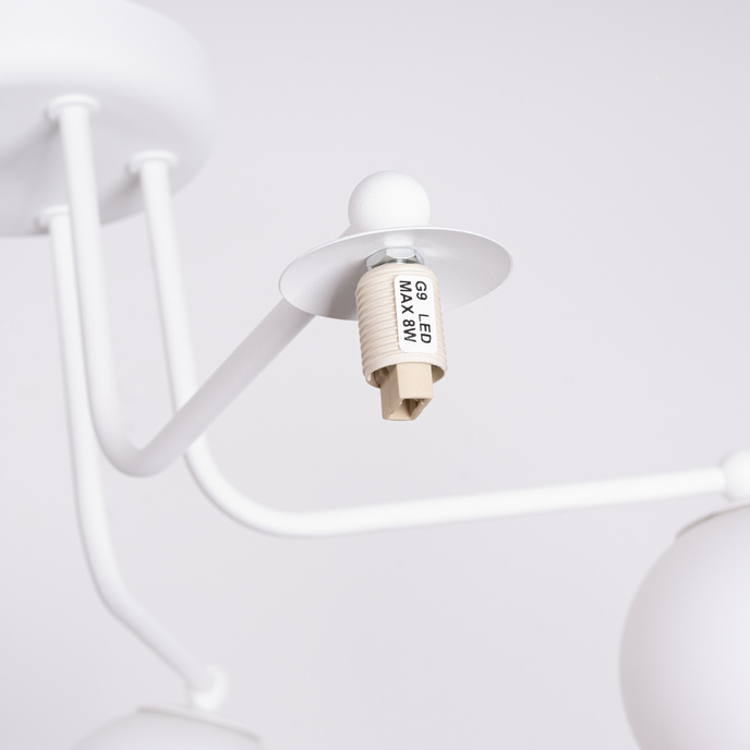 Ljuskrona ASTRAL 5 vit + 5x LED-lampa G9 4000K kall 4,5W 460lm