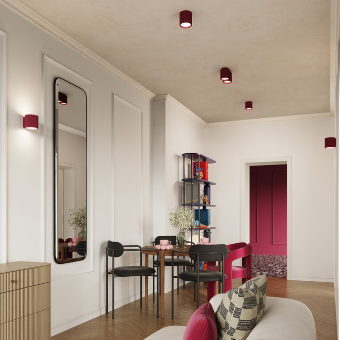 Taklampa AURA 1 burgundy GU10