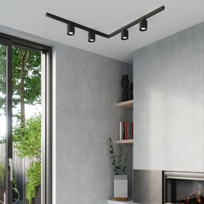 Taklampa, 4 spots, 3-fas strömskenor, ORBIS