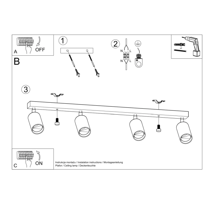 Plafond BERG 4 naturligt trä