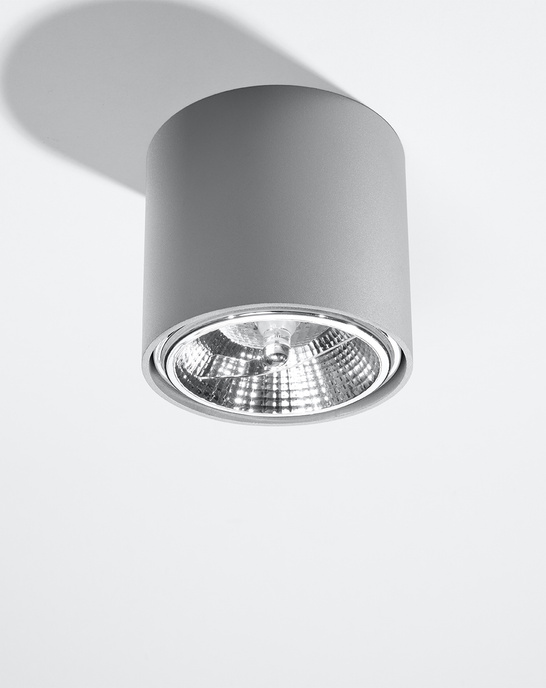 Plafond TIUBE grå + 1x LED-lampa GU10 AR111 4000K COLD 10W 850lm