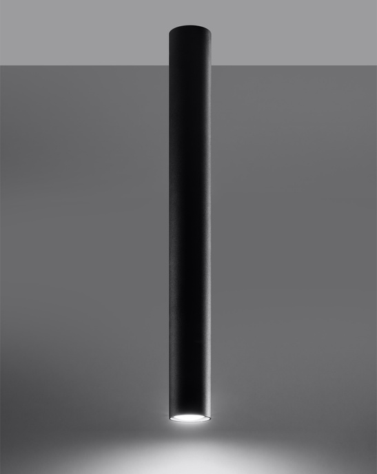 Plafond LAGOS 60 svart + 1x LED-lampa GU-10 4000K Cold 7W 630lm