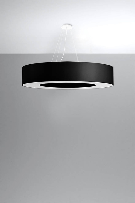 Ljuskrona SATURNO 90 svart + 8x LED-lampa E27 4000K Kall 7,5W 650lm