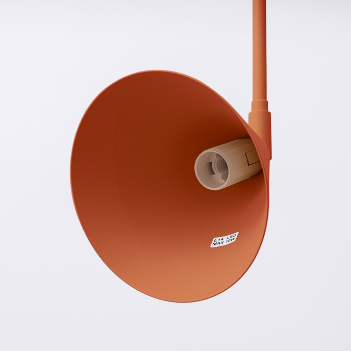 Vägglampa NOX ockraröd + 1X LED-lampa E14 3000K varm 7,5W 620lm