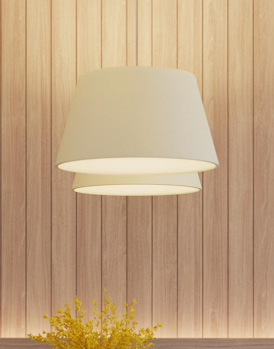 Ljuskrona CONO 45 vit + 3x LED-lampa E27 3000K varm 7,5W 620lm