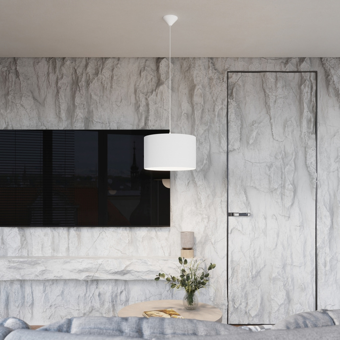 NOVA 40 taklampa vit + 1x LED-lampa E27 3000K varm 7,5W 620lm