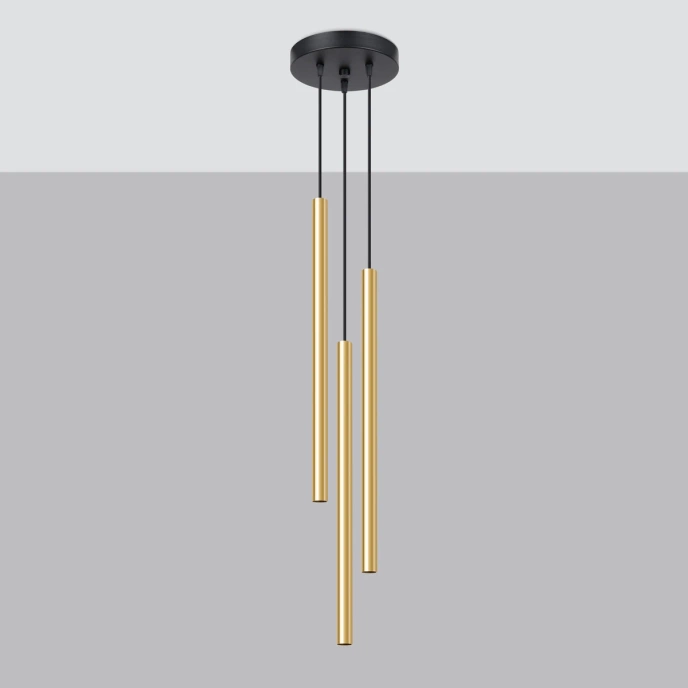 Taklampa PASTELO 3P polerat guld