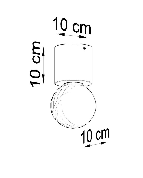 Plafond SALGADO betong + 1x LED-lampa E27 4000K Kall 7,5W 650lm