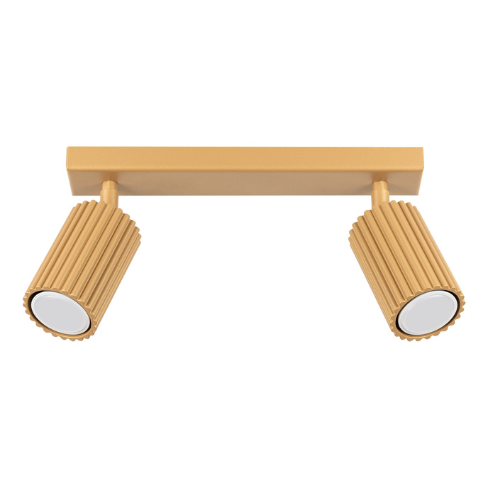 Plafond KARBON 2 guld + 2x LED-lampa GU-10 4000K Kall 7W 530lm