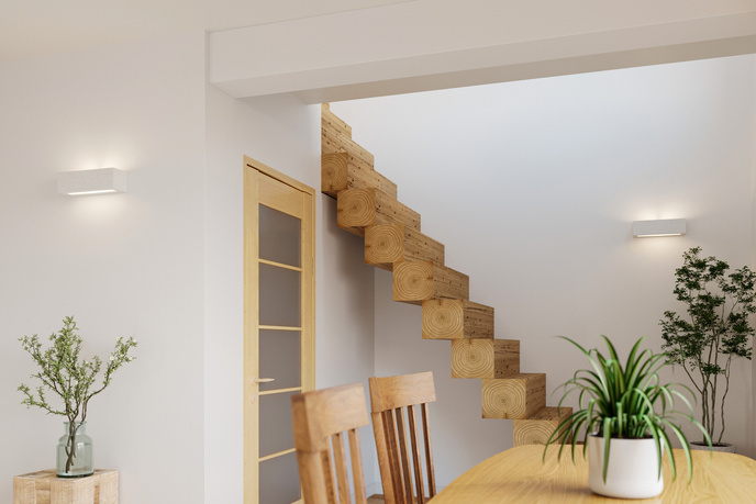 Keramisk vägglampa VEGA vit + 1x LED-lampa E27 4000K Cold 7,5W 650lm