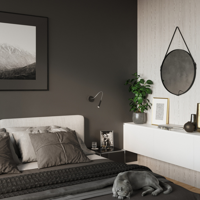 Vägglampa AXIL svart + 1x LED-lampa G9 3000K varm 4,5W 510lm