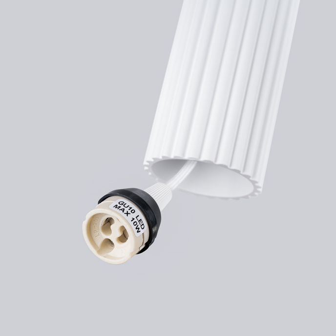 Pendellampa KARBON 2 vit + 2x LED-lampa GU-10 4000K Kall 7W 530lm