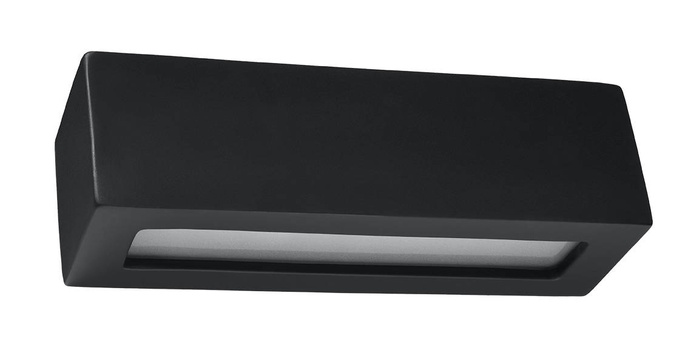 Keramisk vägglampa VEGA svart + 1x LED-glödlampa E27 3000K varm 7,5W 620lm