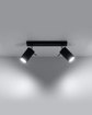 Plafond RING 2 svart + 2x LED-lampa GU-10 4000K Kall 7W 630lm